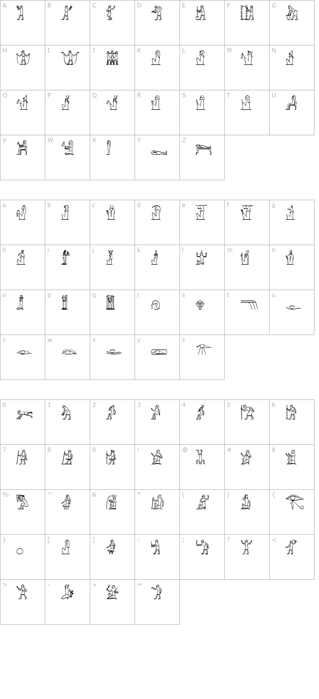 glyphbasica character map