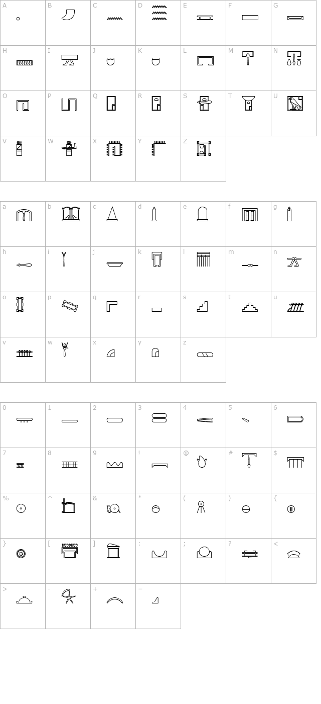 GlyphBasicC-Bold character map