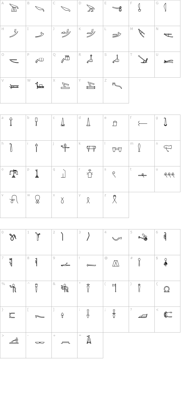 glyphbasicd-bold character map