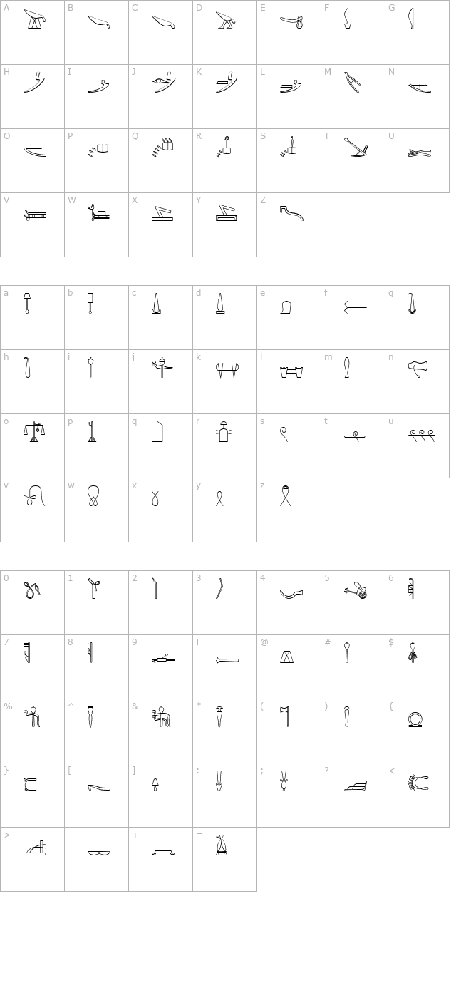 glyphbasicd character map