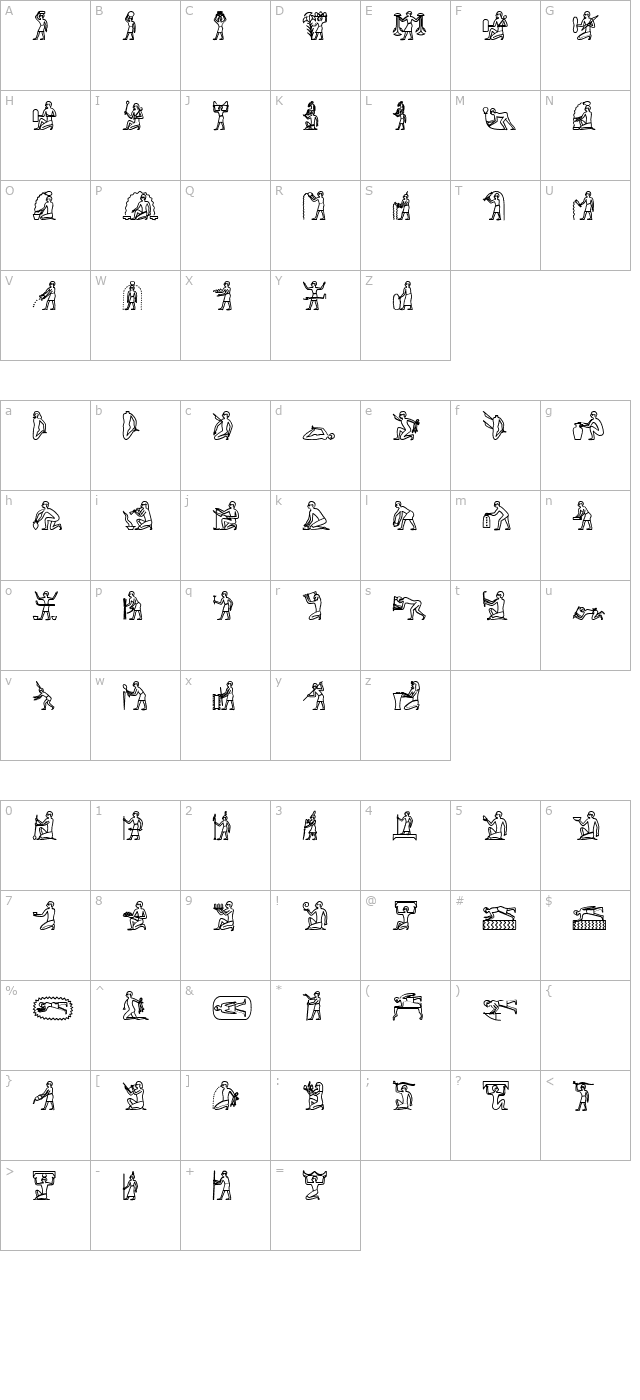 glyphextliba-bold character map