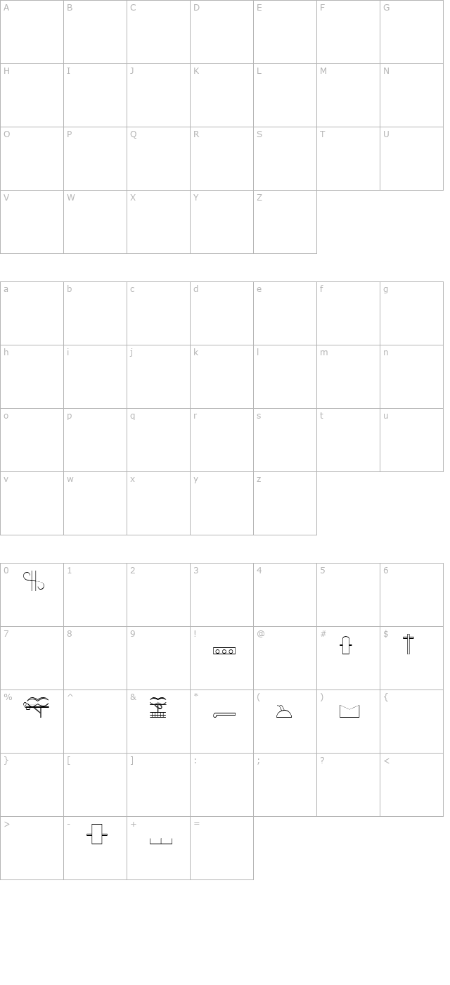 GlyphExtLibAC character map