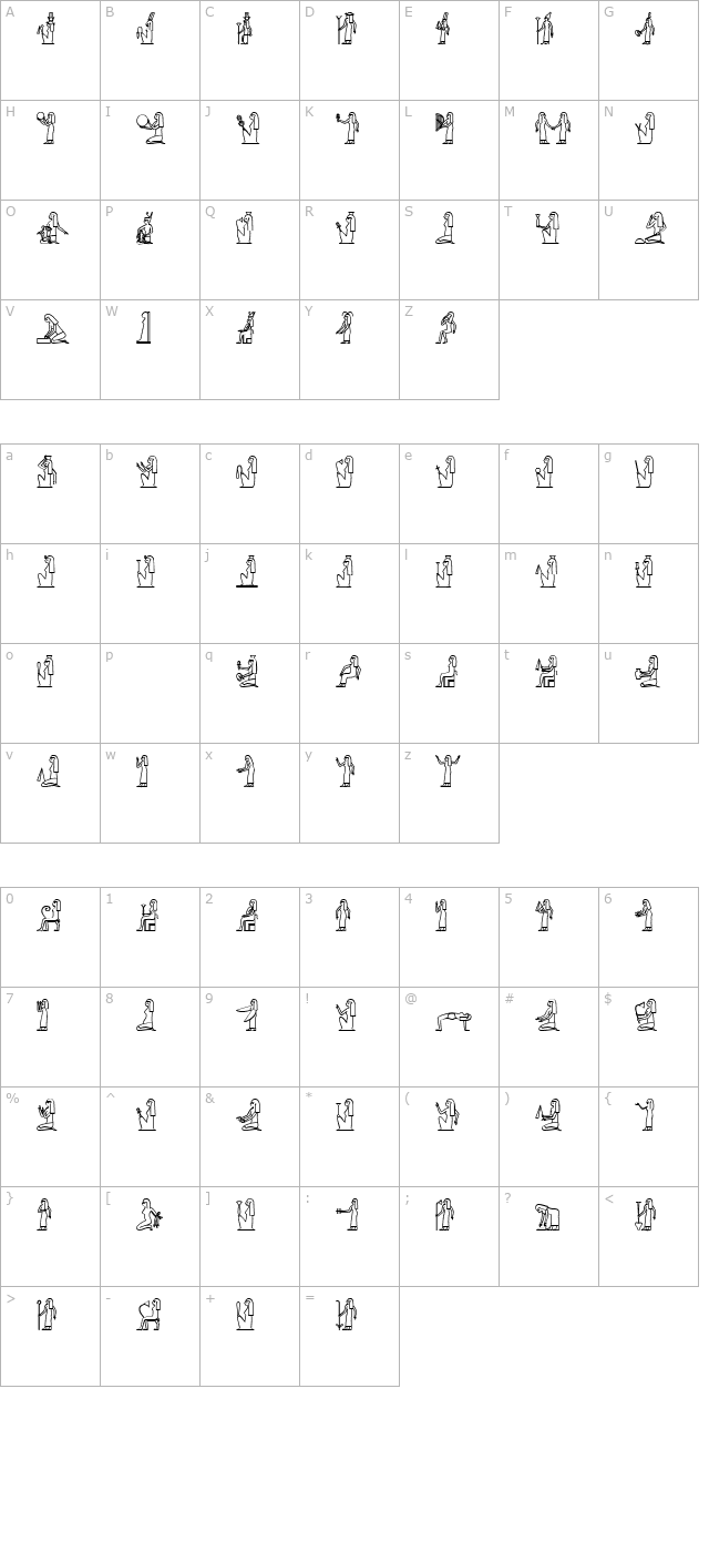 GlyphExtLibD character map