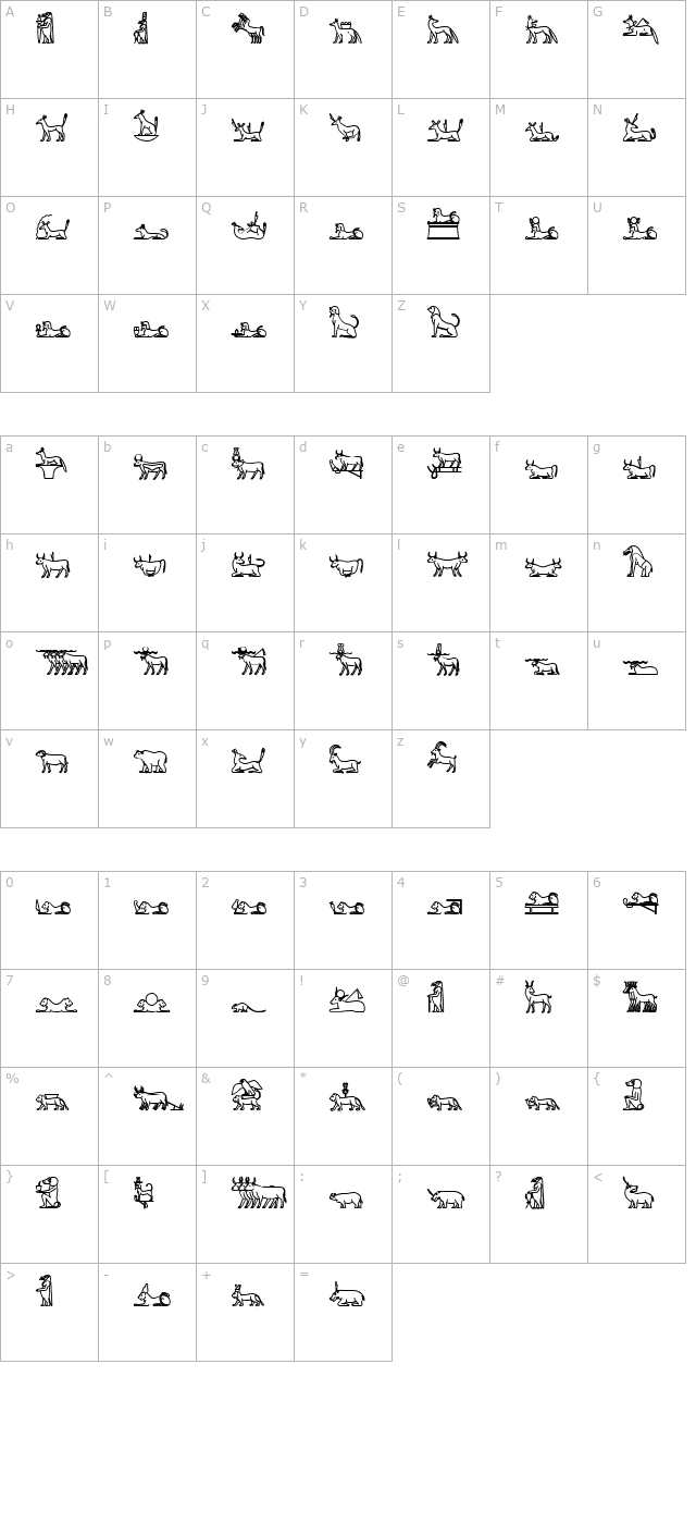 GlyphExtLibH-Bold character map