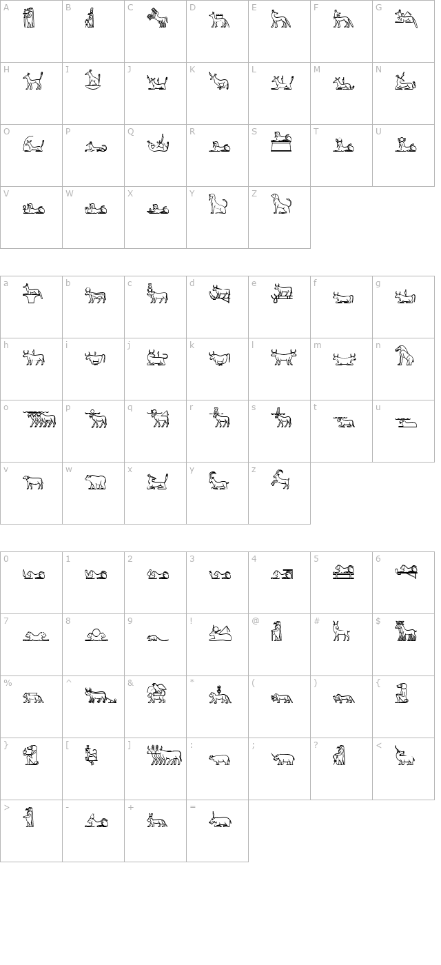 GlyphExtLibH character map