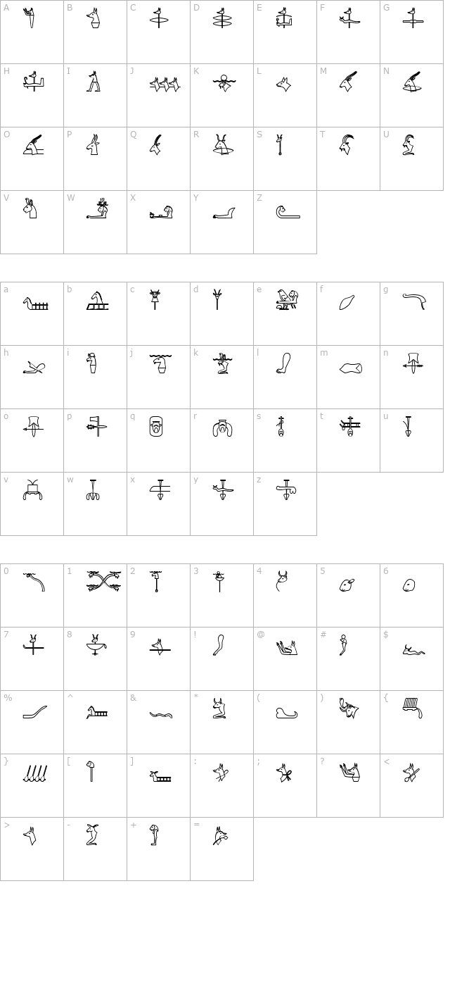 GlyphExtLibI-Bold character map