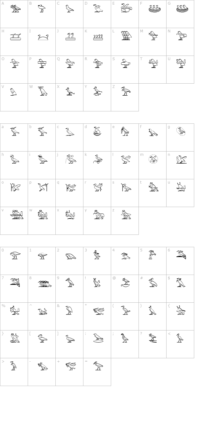 GlyphExtLibJ character map