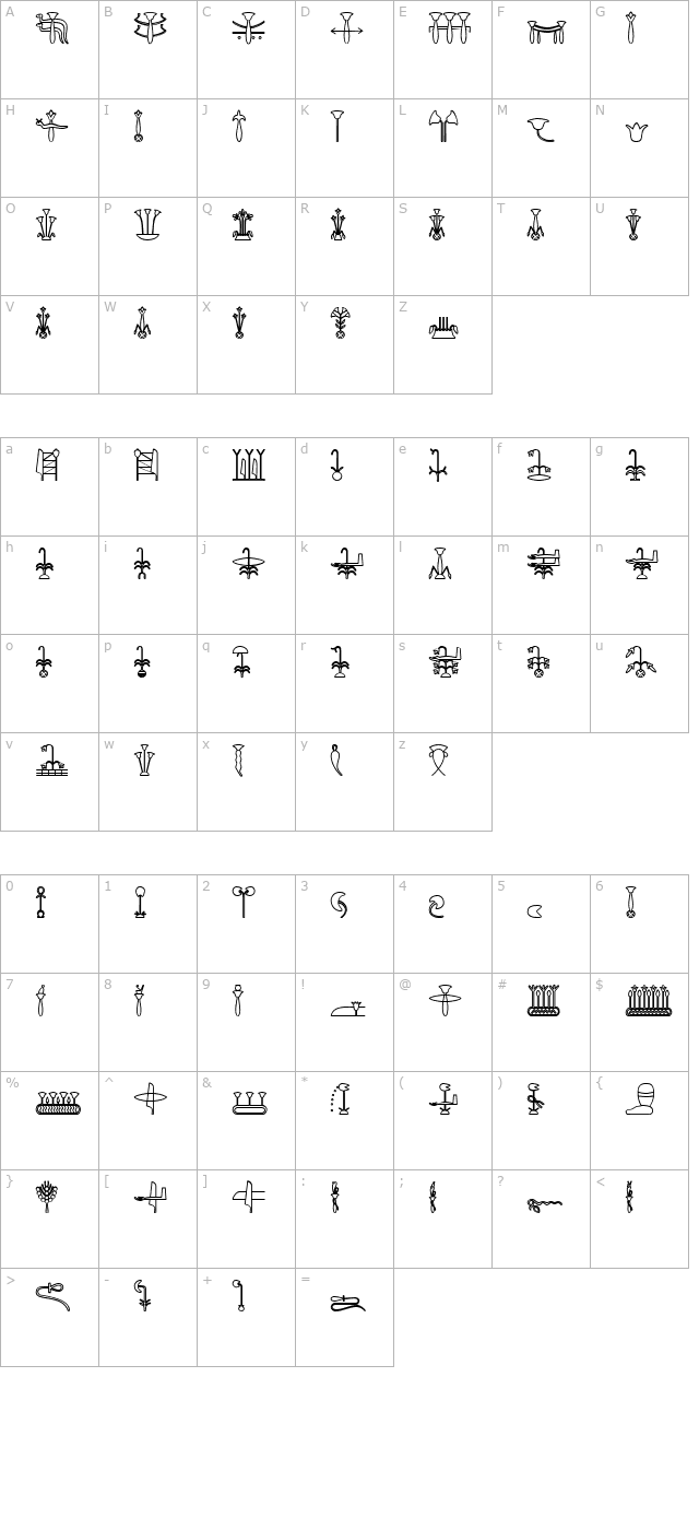 GlyphExtLibL-Bold character map