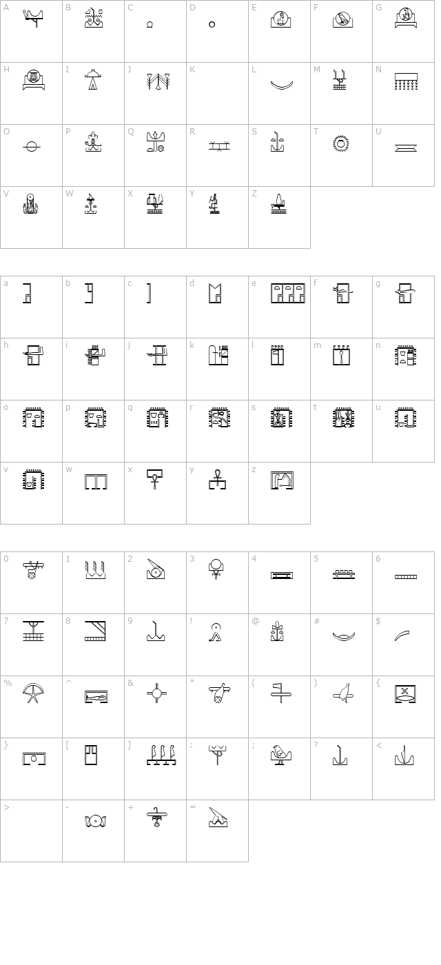 GlyphExtLibM character map