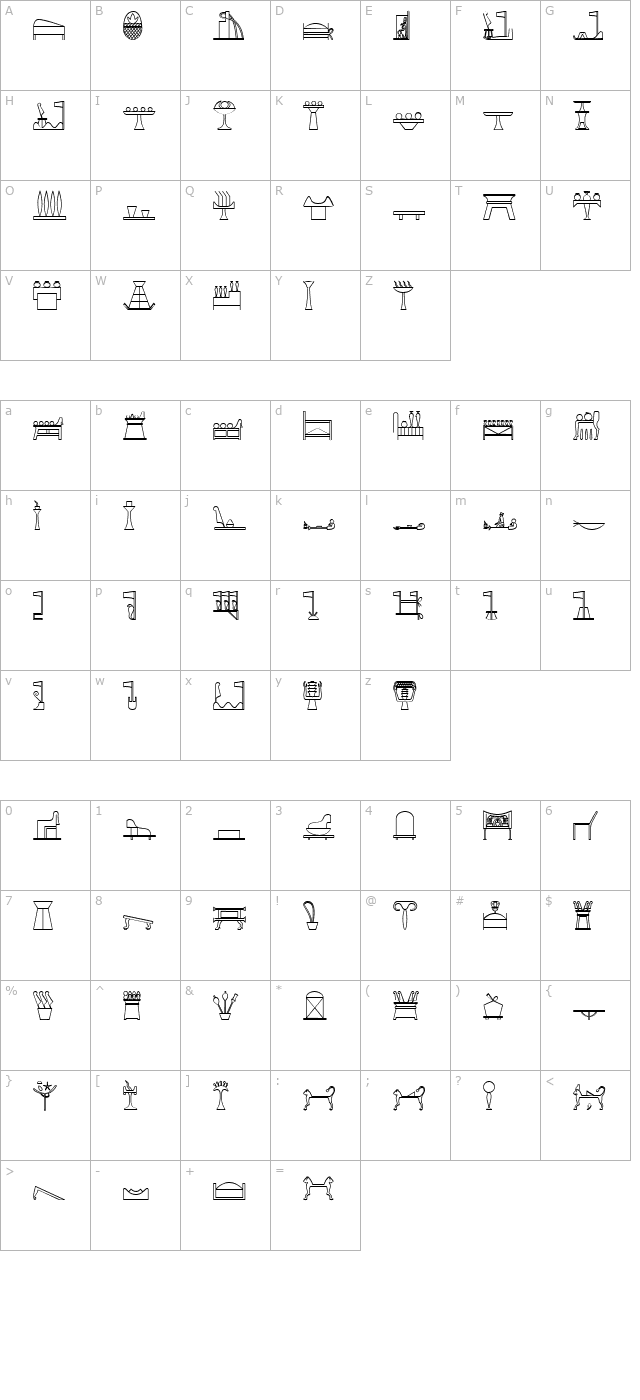 GlyphExtLibO character map