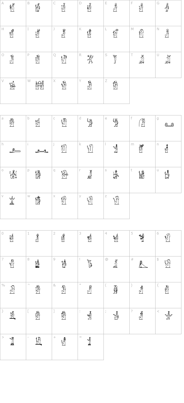 GlyphExtLibU character map