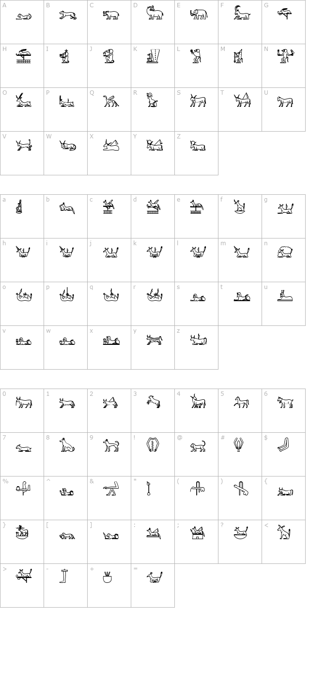 GlyphExtLibV-Bold character map