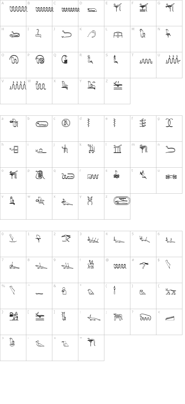 GlyphExtLibX character map