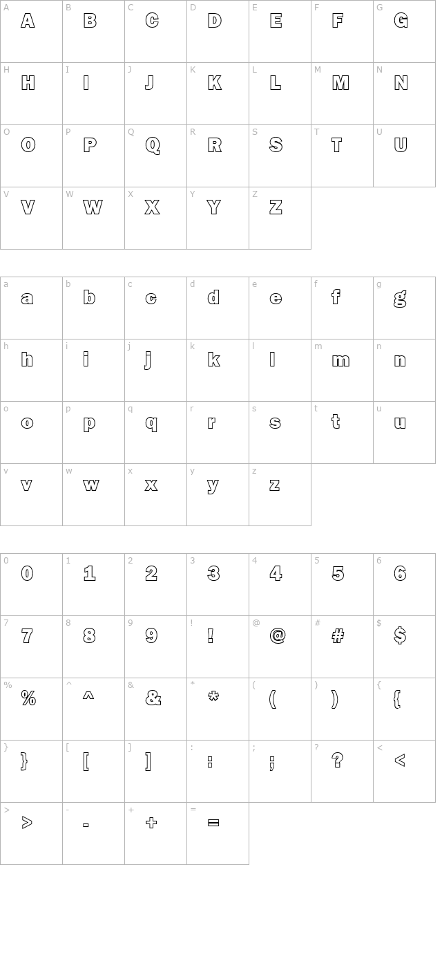 Goffik-Outline character map