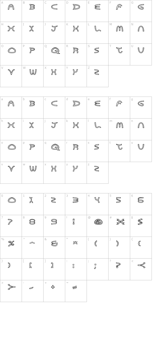 Golden Arches Outline character map