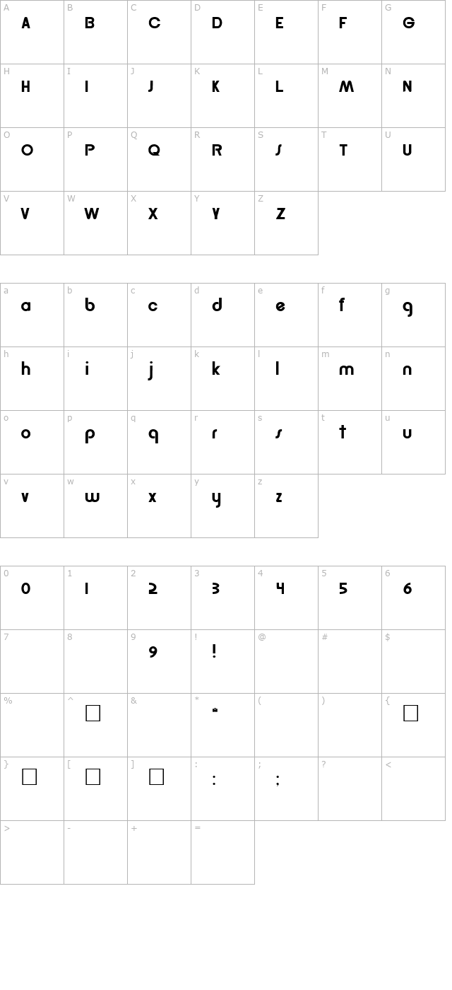 golder-regular character map