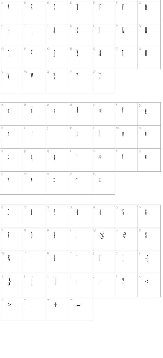 Goldhawk-Regular character map