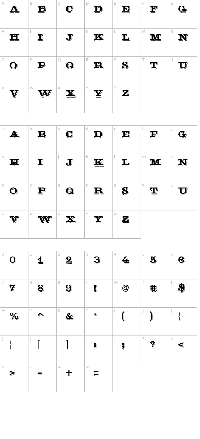 GoldMine character map