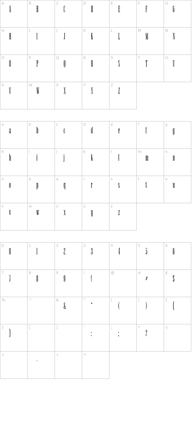 Goldwater Plain character map