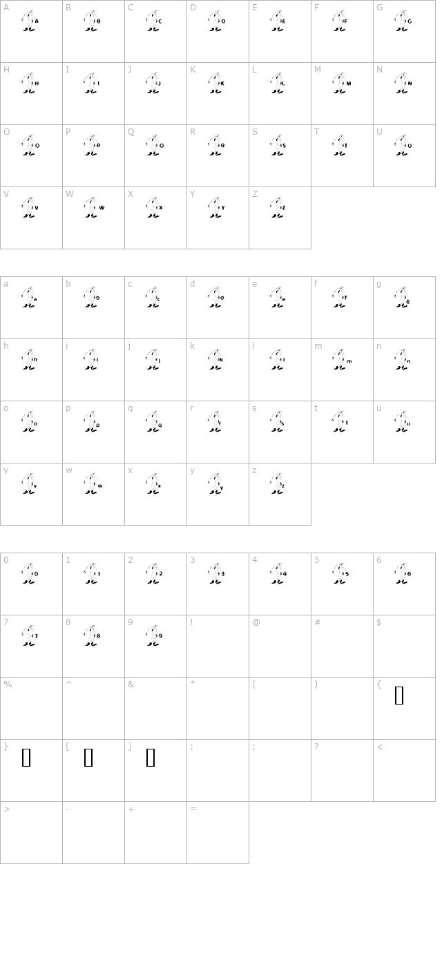 GolfStroke character map