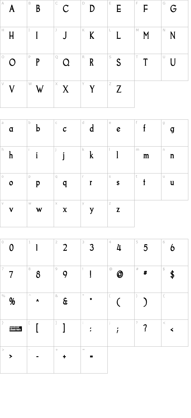 goodfish-bold character map