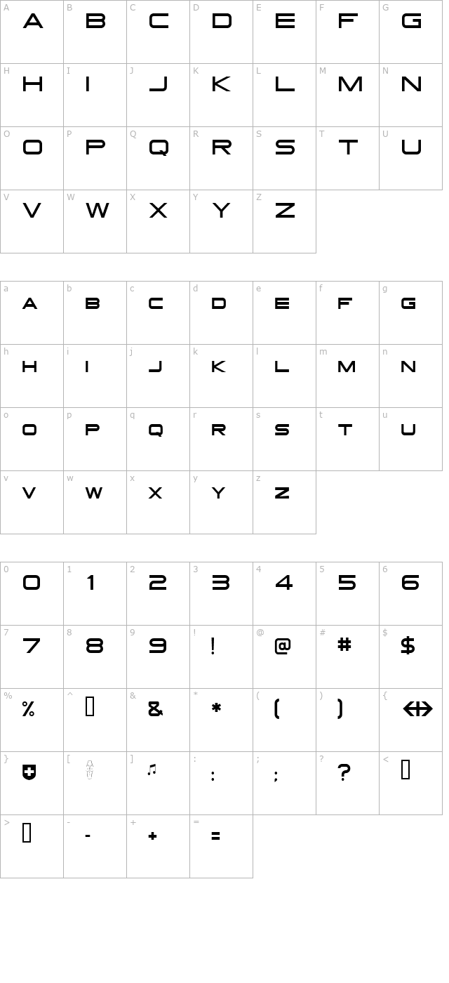 Gotthard character map