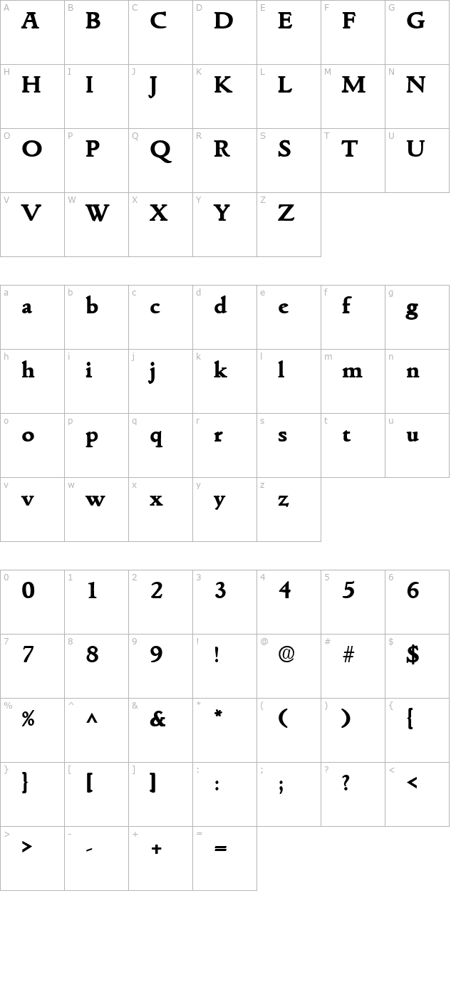 goudita-heavy-sf-bold character map