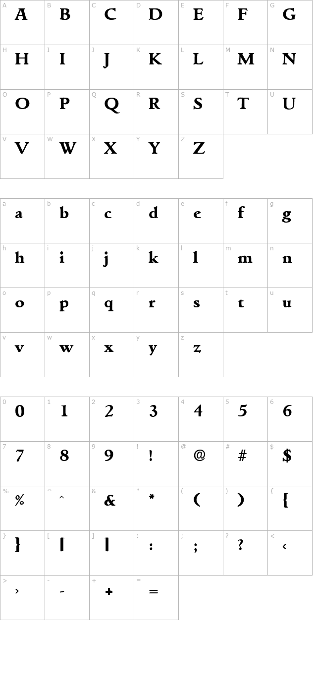 Goudita-Serial-ExtraBold-Regular character map