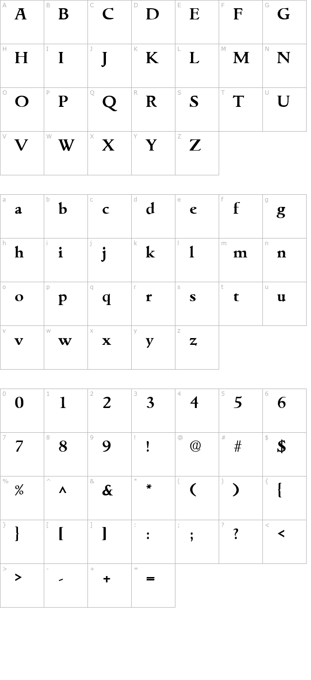 goudita-sf-bold character map