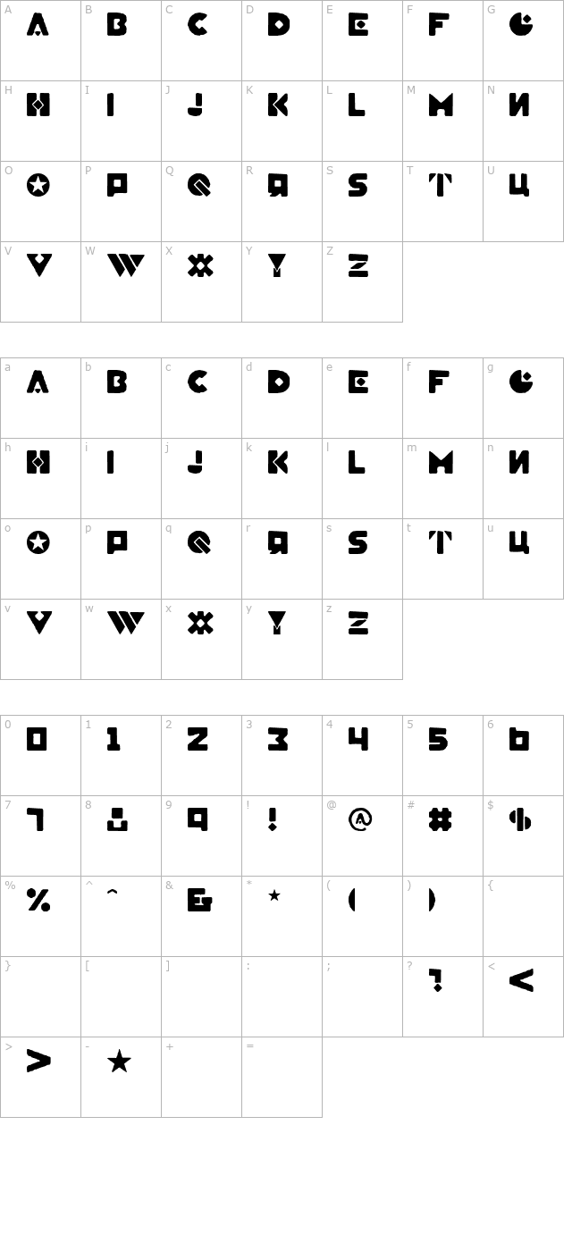 graceful-swans character map