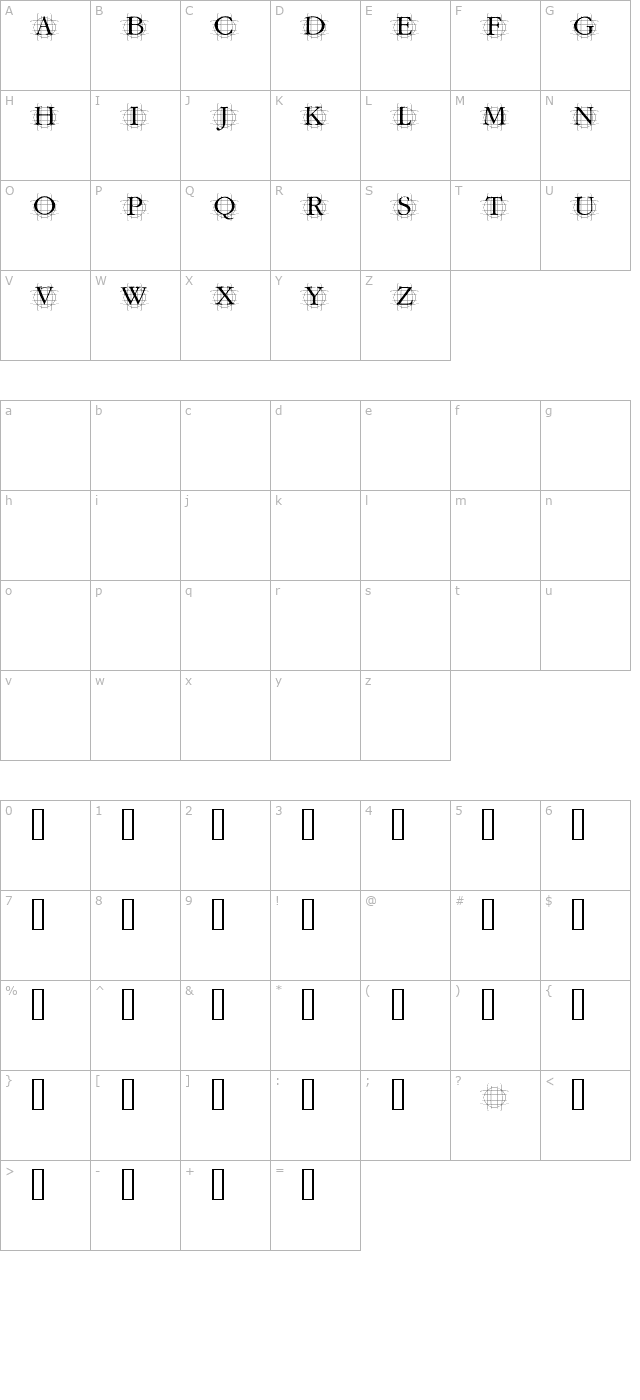 grafroundish-medium character map