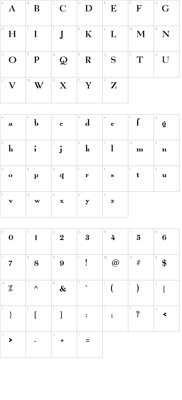 grail-light character map