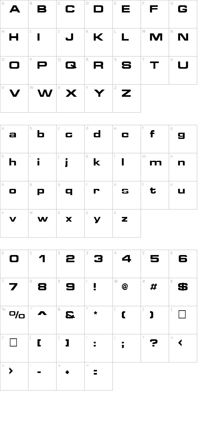 GRAMMARA character map