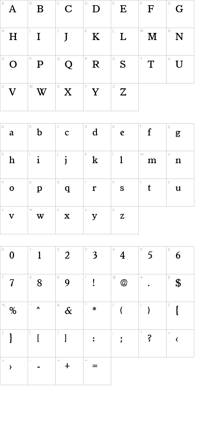 granada-serial-medium-regular character map