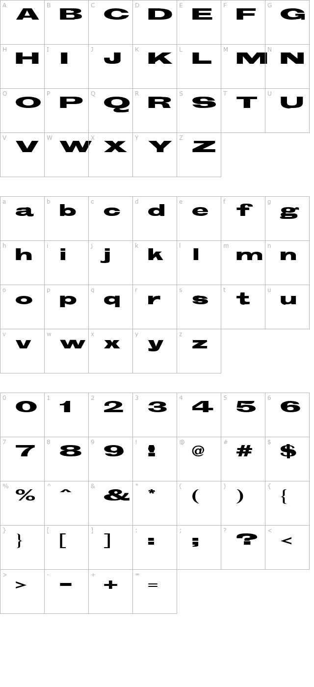 Granbrook Heavy character map