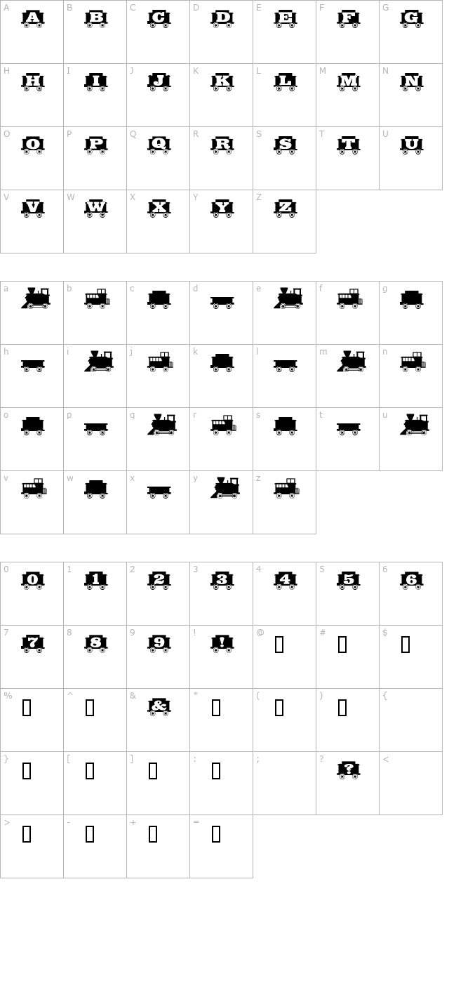 GrandFunkRR character map