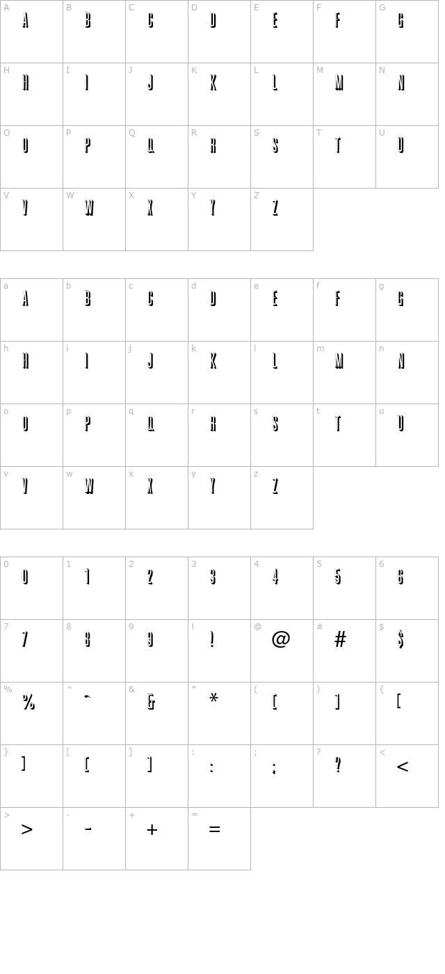 Graphite-Regular DB character map