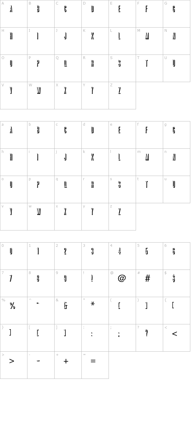 Graphite-Regular character map