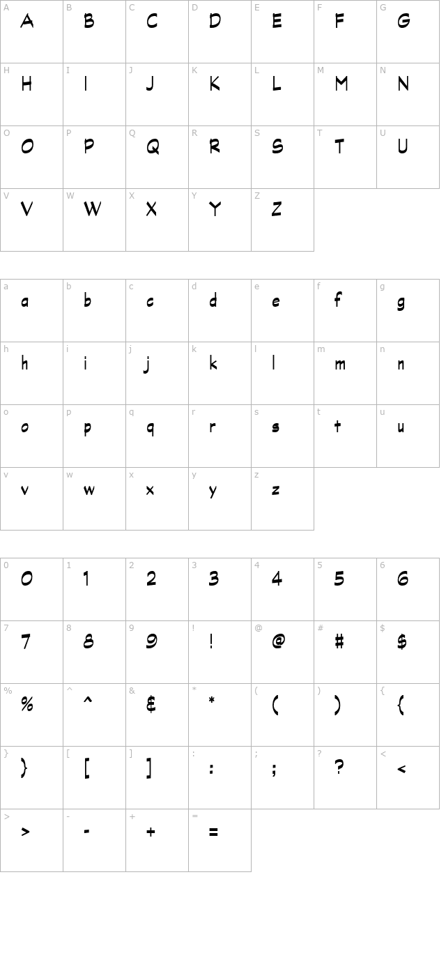 GraphiteMM character map