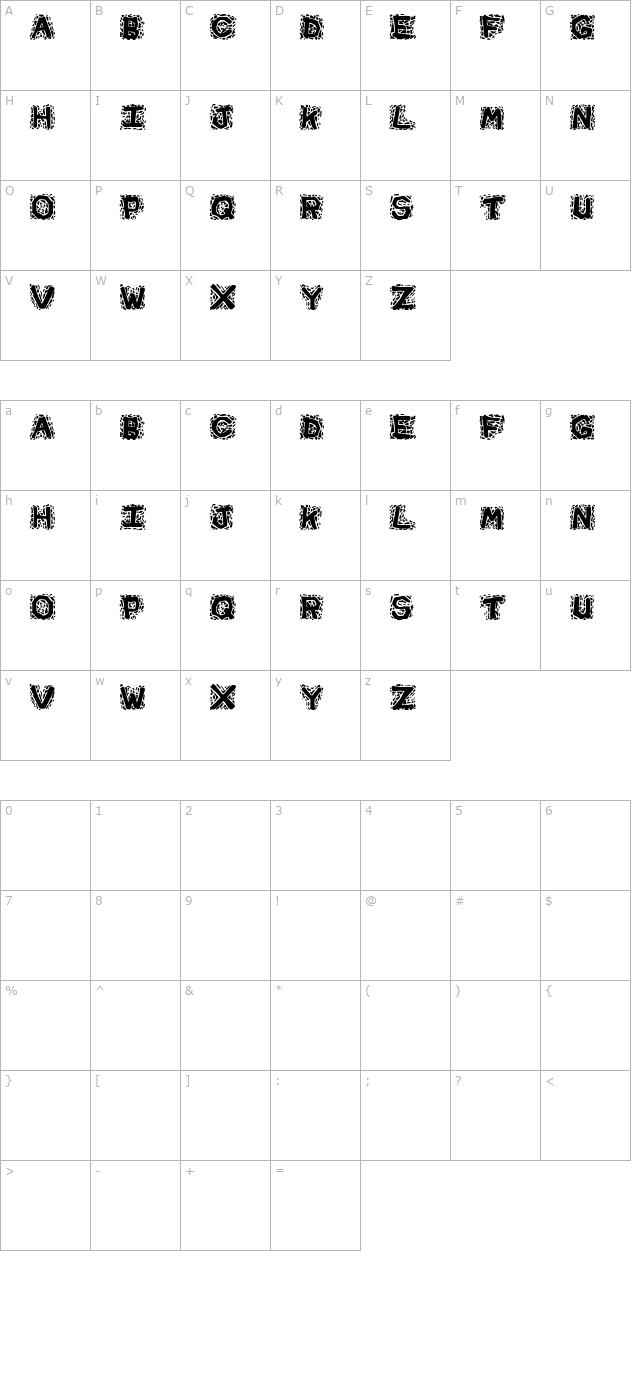 gravel character map