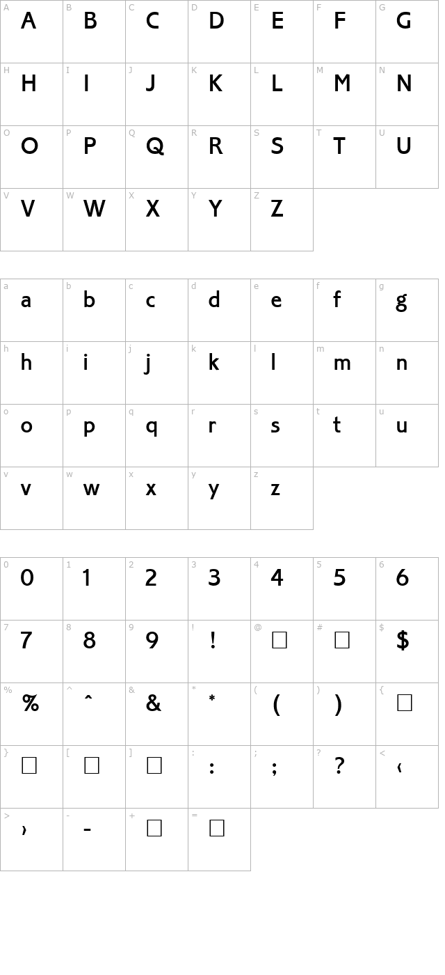 Graveur character map