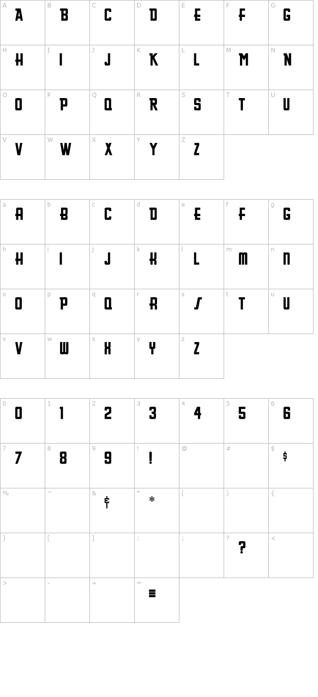 greasyspoonmenu character map