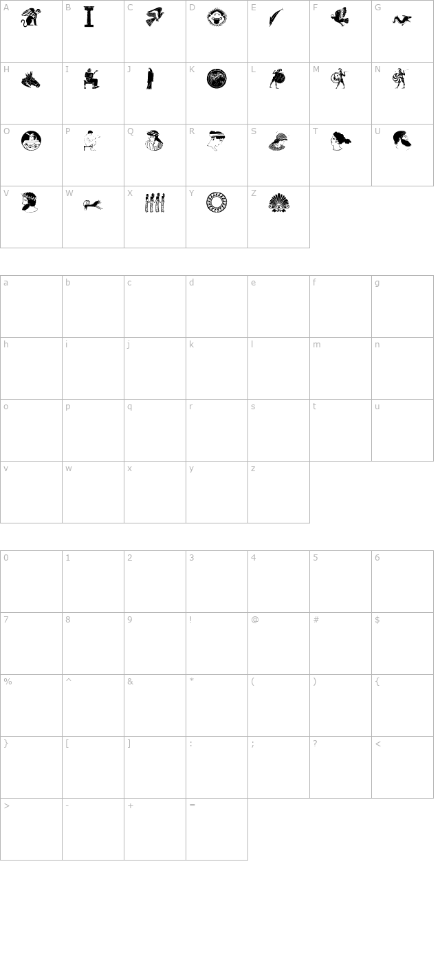 greek1 character map