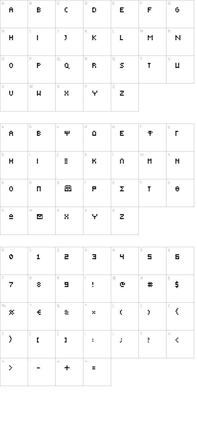 GreekBearTinyE character map