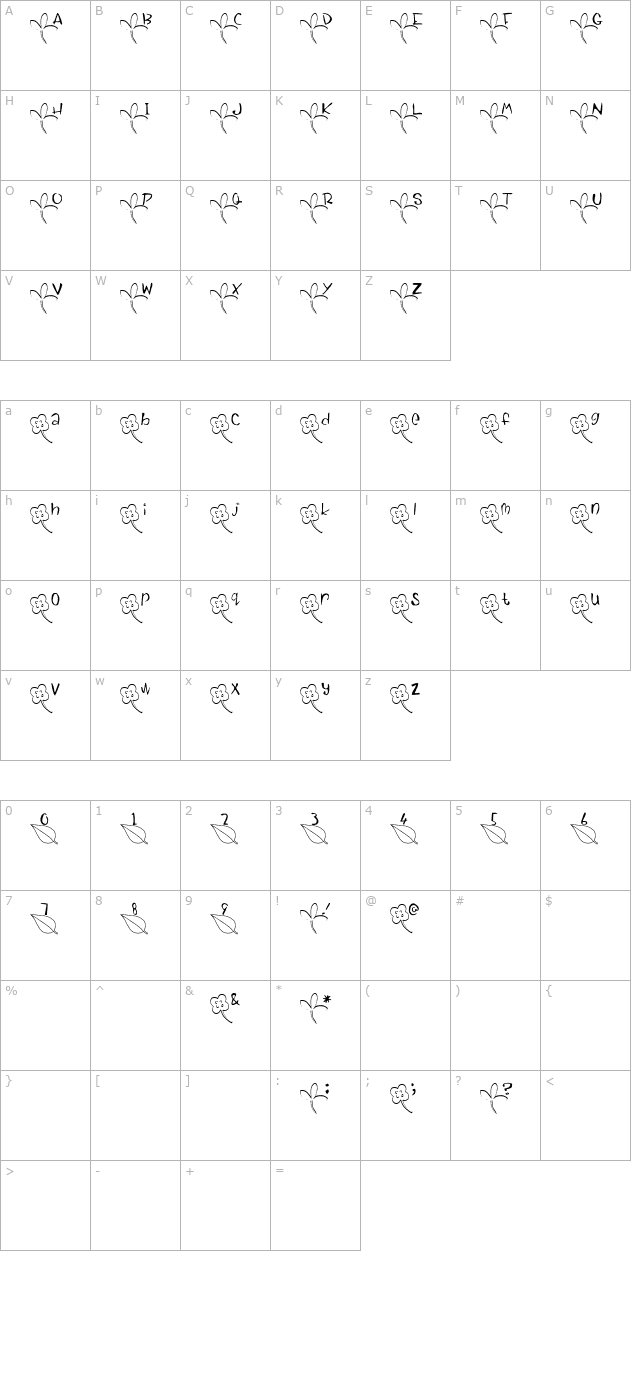 green-font character map