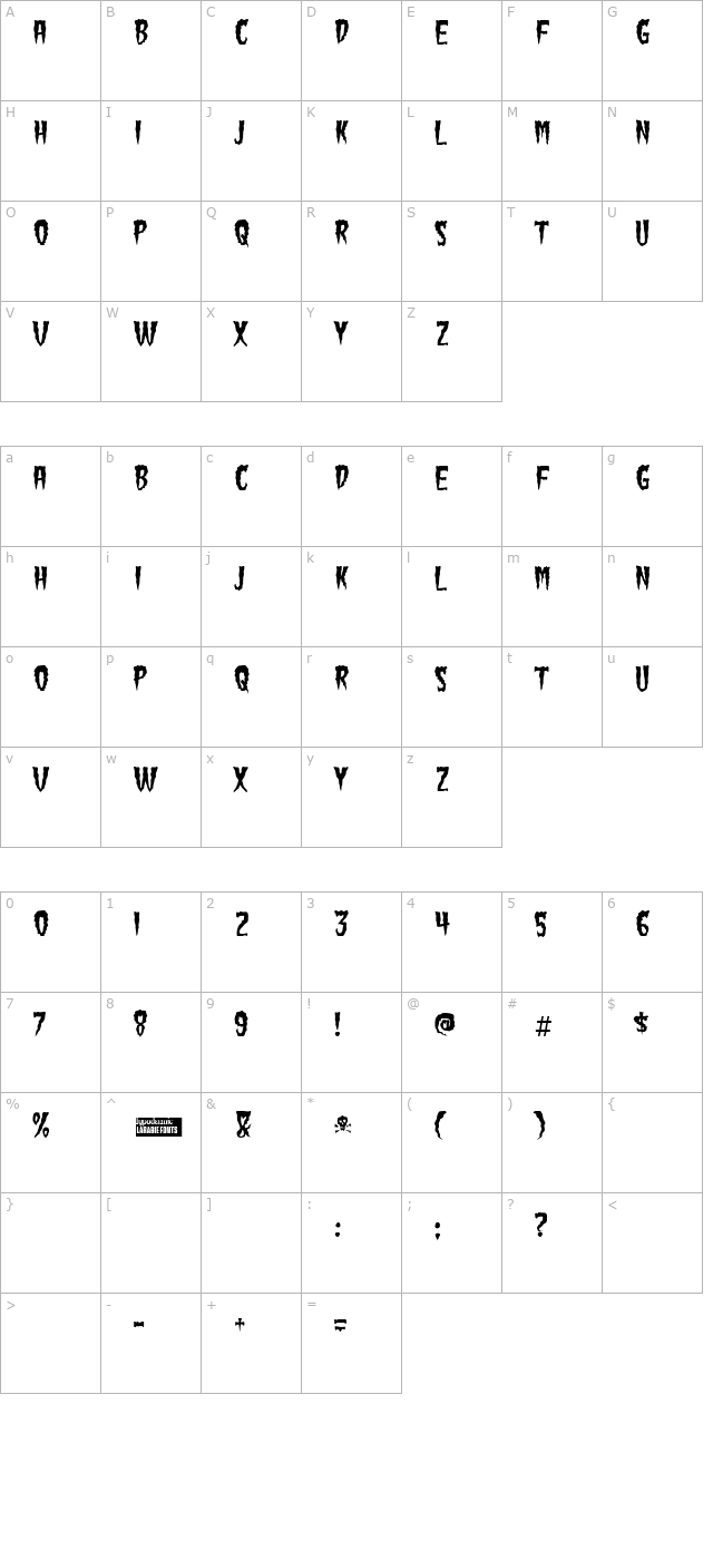 green-fuz character map