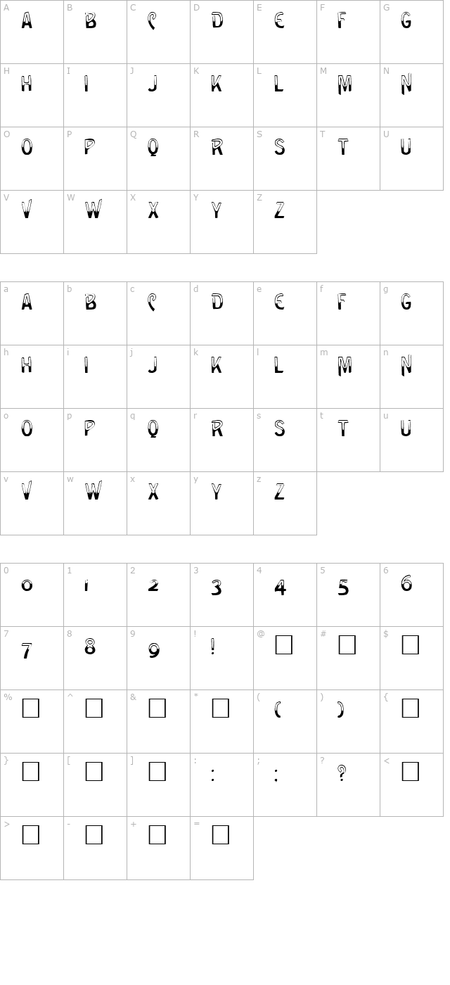 green-regular character map