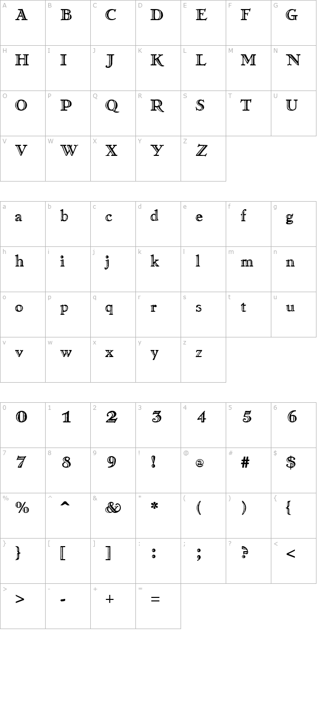 greko-deco character map