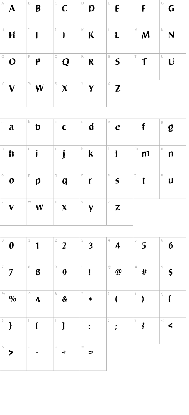 grelbbtilted character map