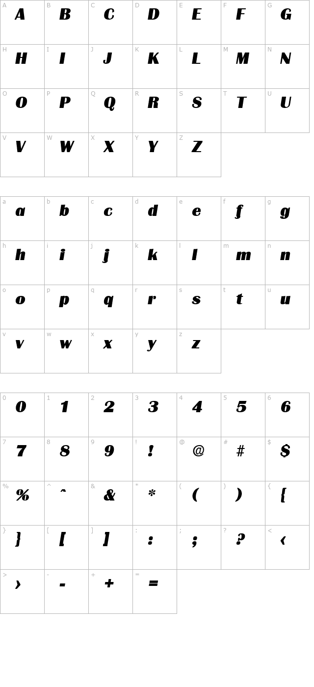 grenoble-serial-heavy-regularitalic character map